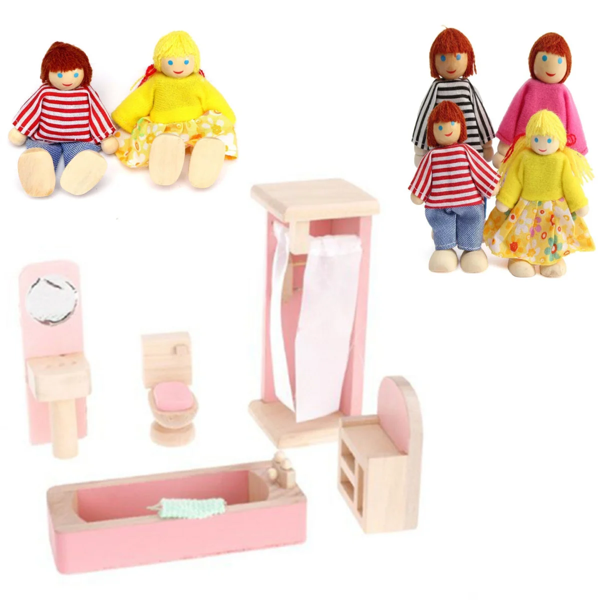 Puppenhaus-Möbel im Maßstab 1:12, Zubehör, DIY-Bastelpuppen, Mini-Möbel für Lounge-Zimmer, Badewanne, Kinderspielzeug, Geschenk, Badezimmer, Kind