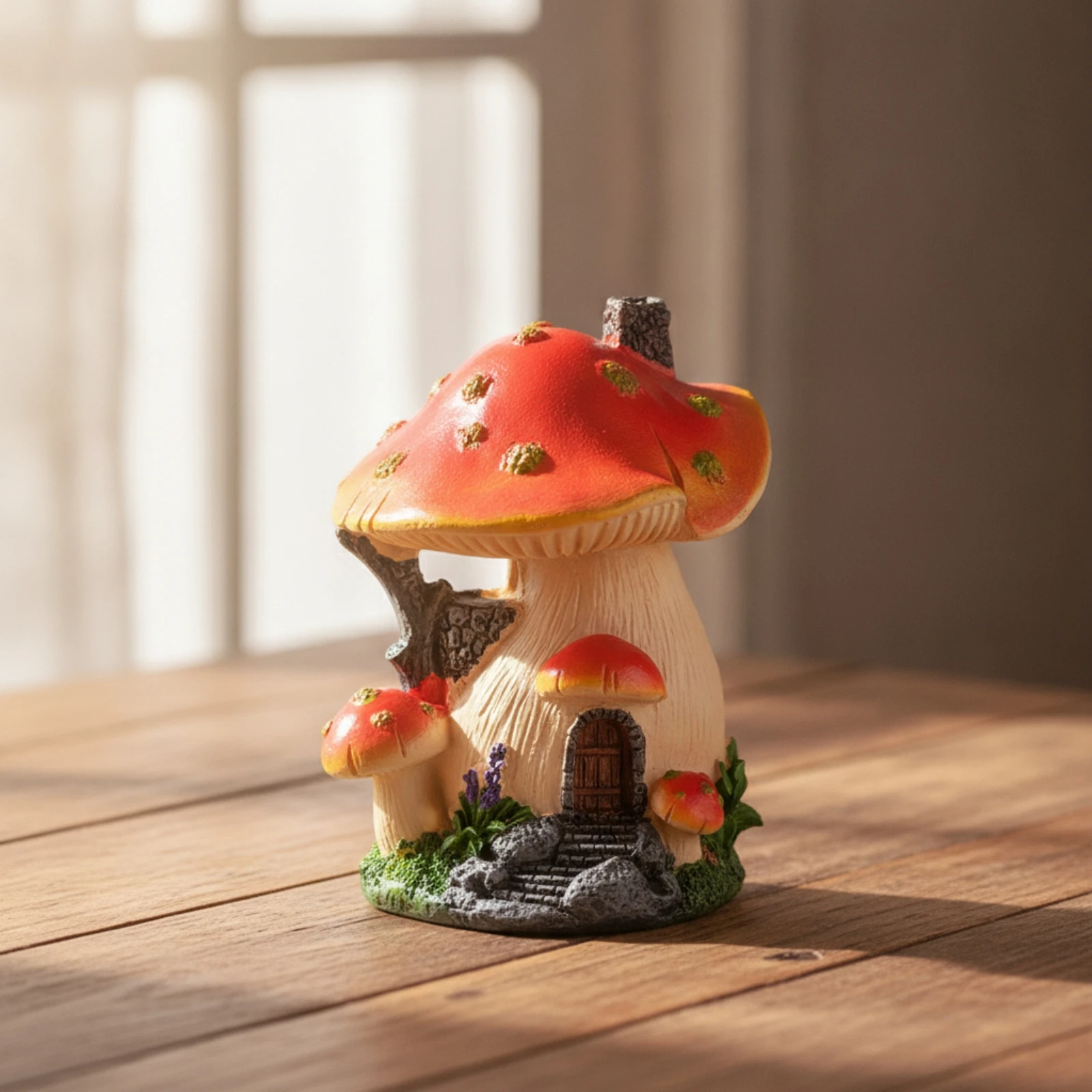 Fungus House Cute Miniature Fungus Figurines Fairy Cottage Adorable Micro Landscape Decor Nature-Inspired for Hobbyists