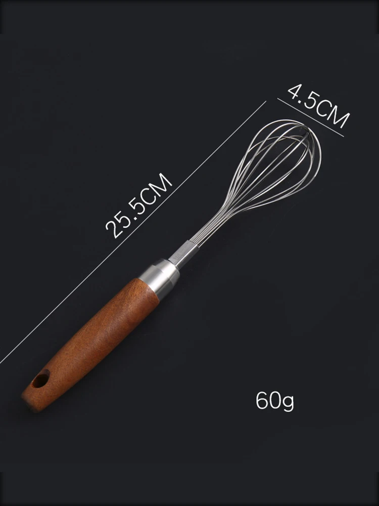 304 Stainless Steel Egg Beater, Hand Mixer, Egg Cream Milk Powder, Baking Tool, Wooden Handle, Feel Good Utility Kitchen utensil