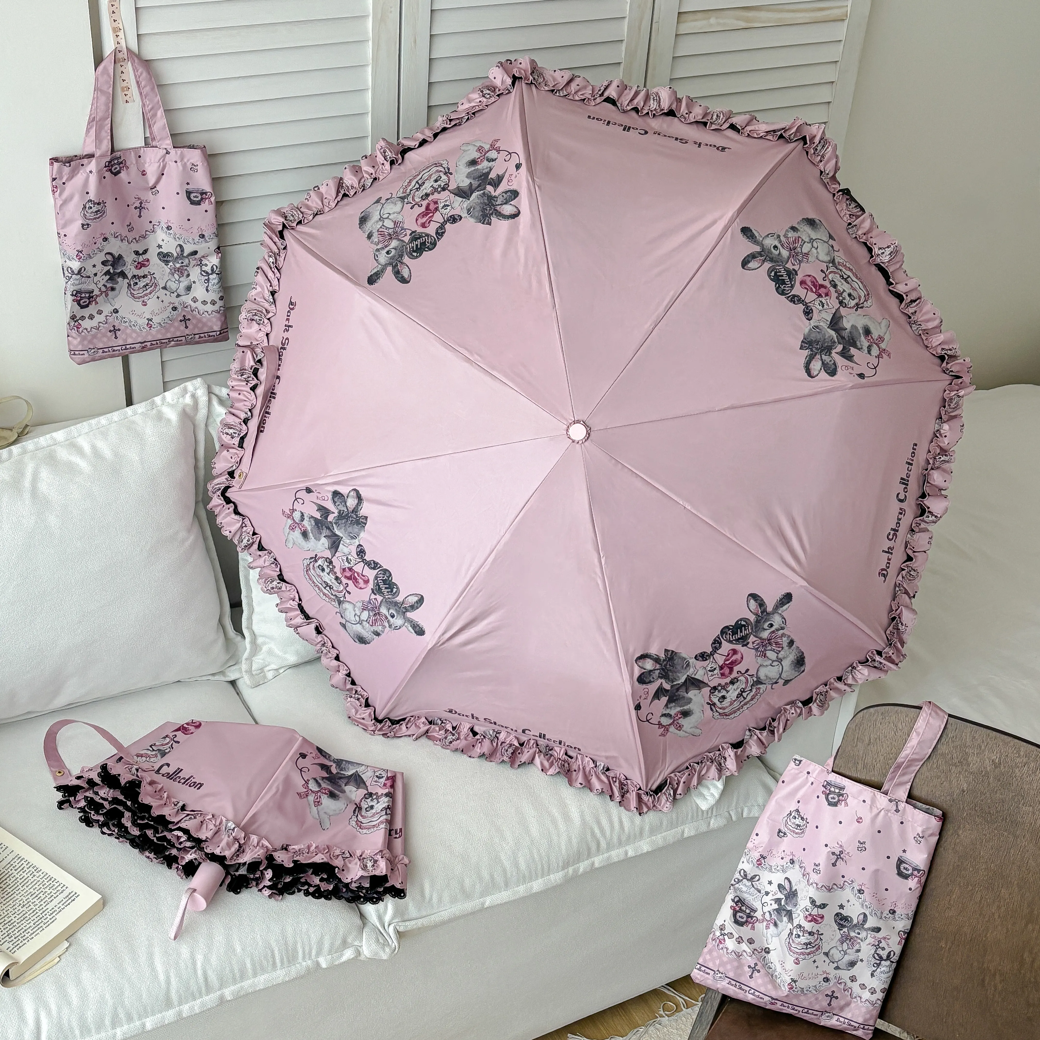 Original Sun Umbrella Princess Lolita Wind Weather and Rain Sunscreen UV Folding Parasol