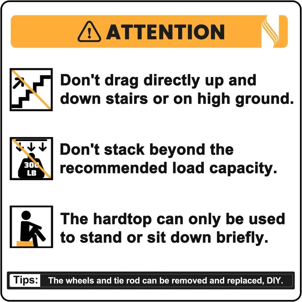 MARUTAI 18 Caixa de ferramentas rolante com rodas, alça telescópica, capa à prova d'água, capacidade de 330 libras, organizador para sentar ao ar livre e trabalhar
