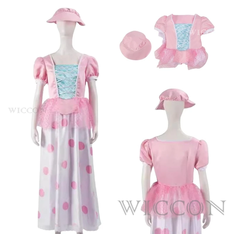 

Halloween Cosplay Princess Dress Costume For Women Temperament Masquerade Party Role-playing Clothing Pink Dresses Hat