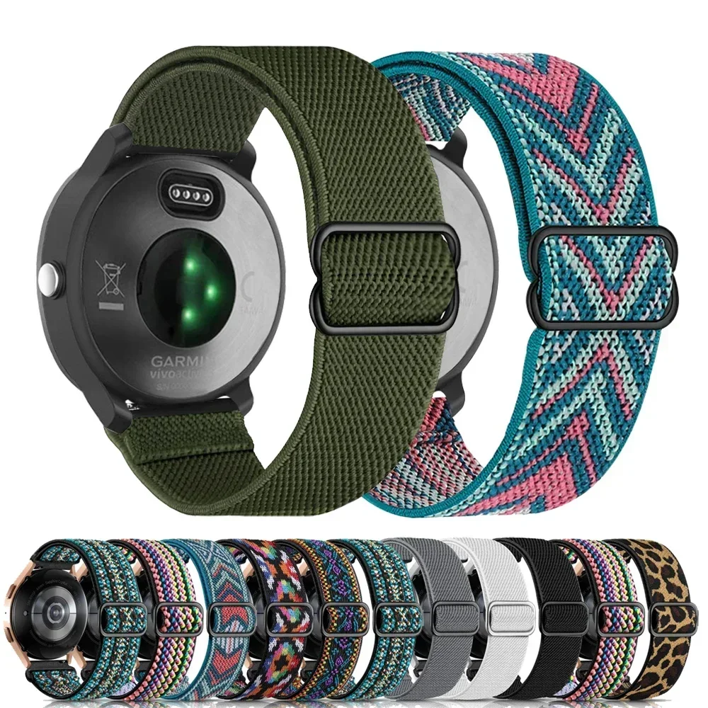 20mm 22mm strap For Samsung Galaxy watch 4 classic 46mm/6 Classic/Gear S3/5/5 pro 44mm 40mm Nylon Elastic Huawei GT 2/3 Pro band