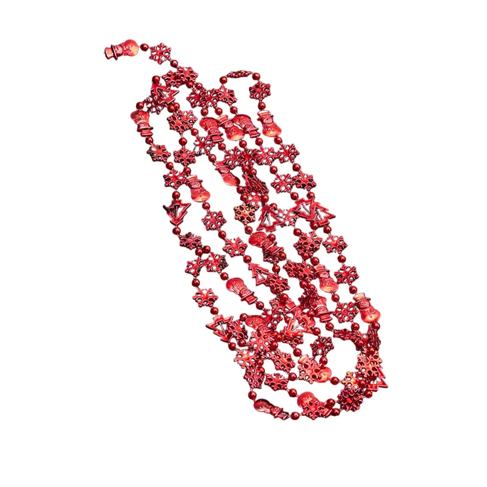 Christmas Tree Beads Garland Snowman Shape Wear Resistant Decoration Supplies Xmas Decor for Stairs Indoor Outdoor Party Holiday