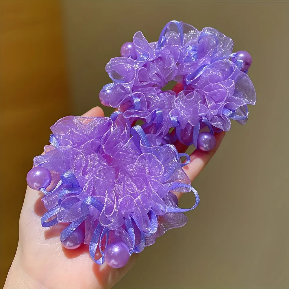 2 piece purple cute hair ring does not hurt hair, high elasticity, sweet and versatile