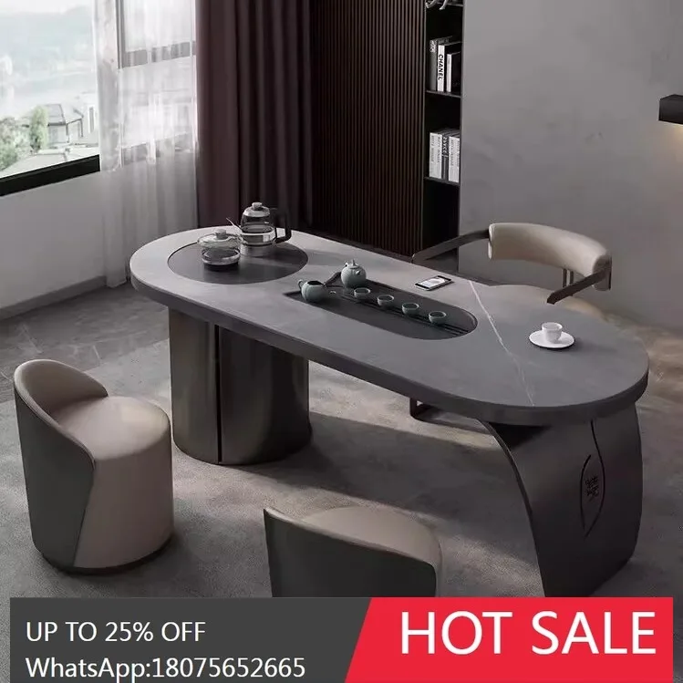 

SGF rock slab tea table and chair combination modern simple tea table kettle integration