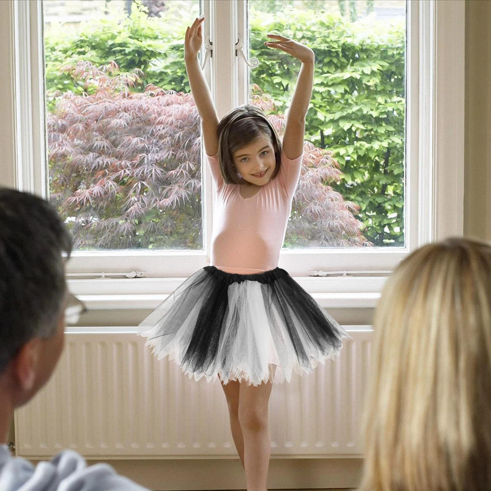 

1Pcs Tutu Skirt Black White Ballet Dancing Skirt Party Costume Stage Performance Pettiskirt