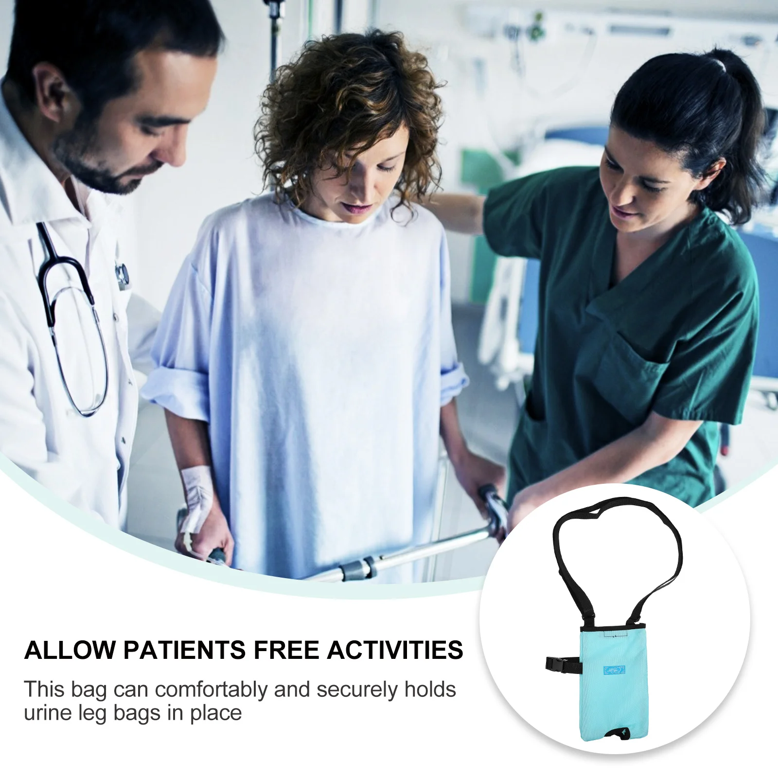 

1Pcs Urine Drainage Bag Portable Old Man Nursing Bag Durable Cotton Crossbody Adjustable Strap Suitable for Patient Travel