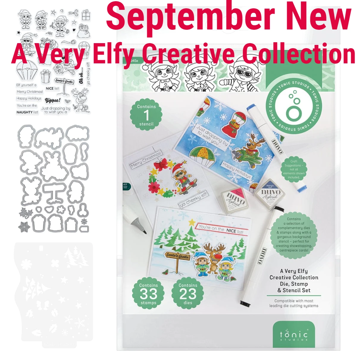 

2025 New Tonic Die Stamps Stencil Set Christmas a Very Elfy Creative Collection Dies Set Scrapbooking DIY Greeting Card Handmade
