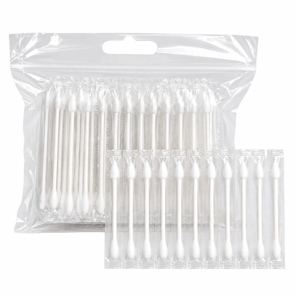 200Pcs Precision Tips Double Headed Cotton Swabs Portable Dustproof Cotton Buds Moisture-proof Soft Disposable Cotton Swabs