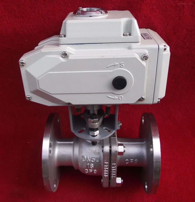 O Type DN25/32/50 24V 110V Ac Flange Water Flow Control Rotary Float Electric Motorized Actuator Ball Valve