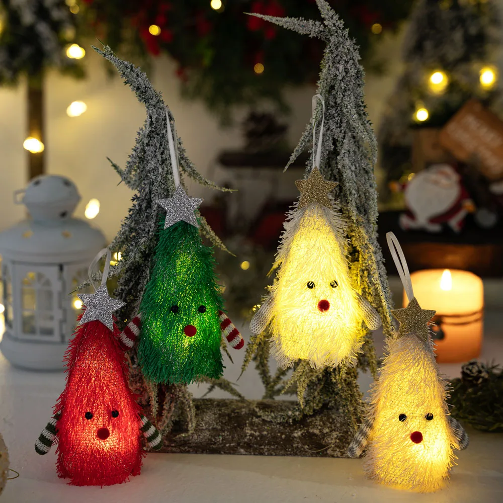 

Small Tree Doll Pendant Christmas Decoration With Light Festive Yuletide Ornaments Home Decor