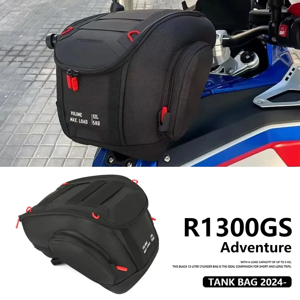 new Motorcycle 12L Tank Bag Luggage Waterproof Backpack Quick Lock Kit Black For BMW R1300GS ADV R 1300 GS Adventure 2024 2025