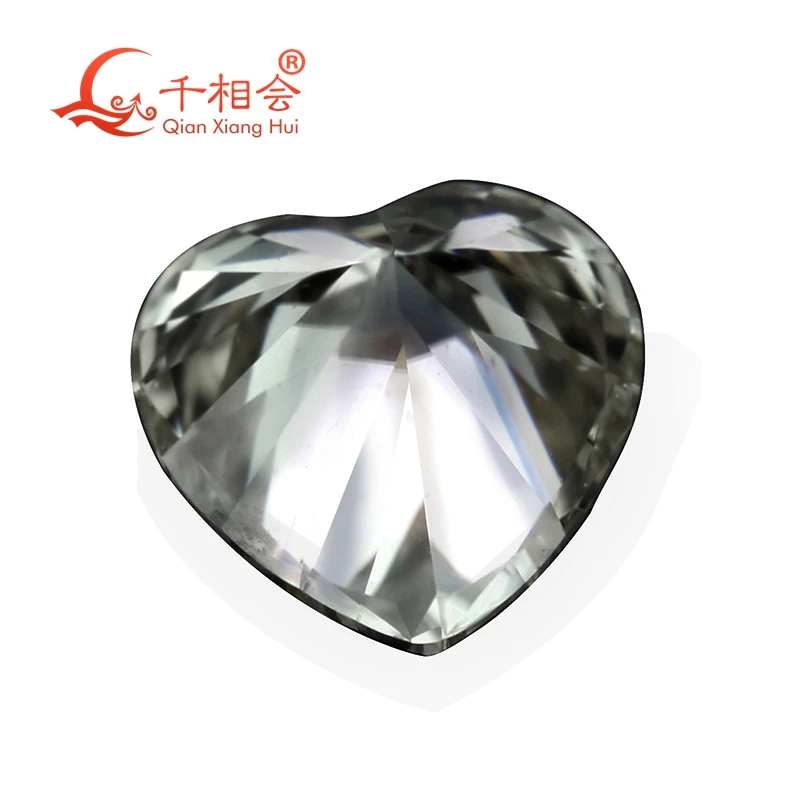 Gray Moissanite Heart Shape Gemstones 0.5ct-5ct Diamond Cut Loose Stones for Wholesale Jewelry Making