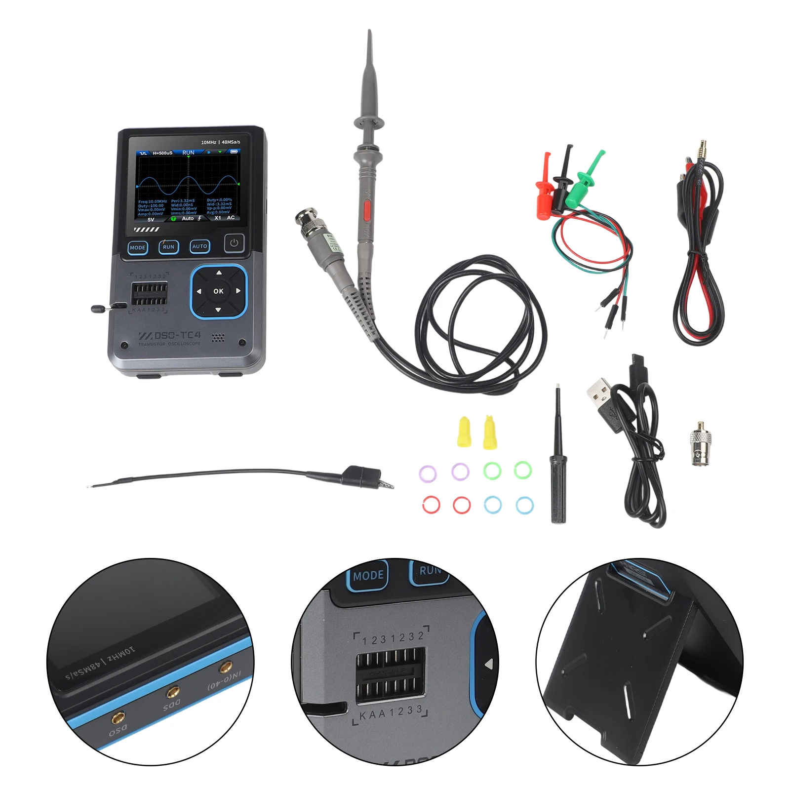 

3 In 1 Electronic Component Tester 48MSa s Tester Digital Component Tester Voltage Protection 400V Analog Bandwidth 10MHz