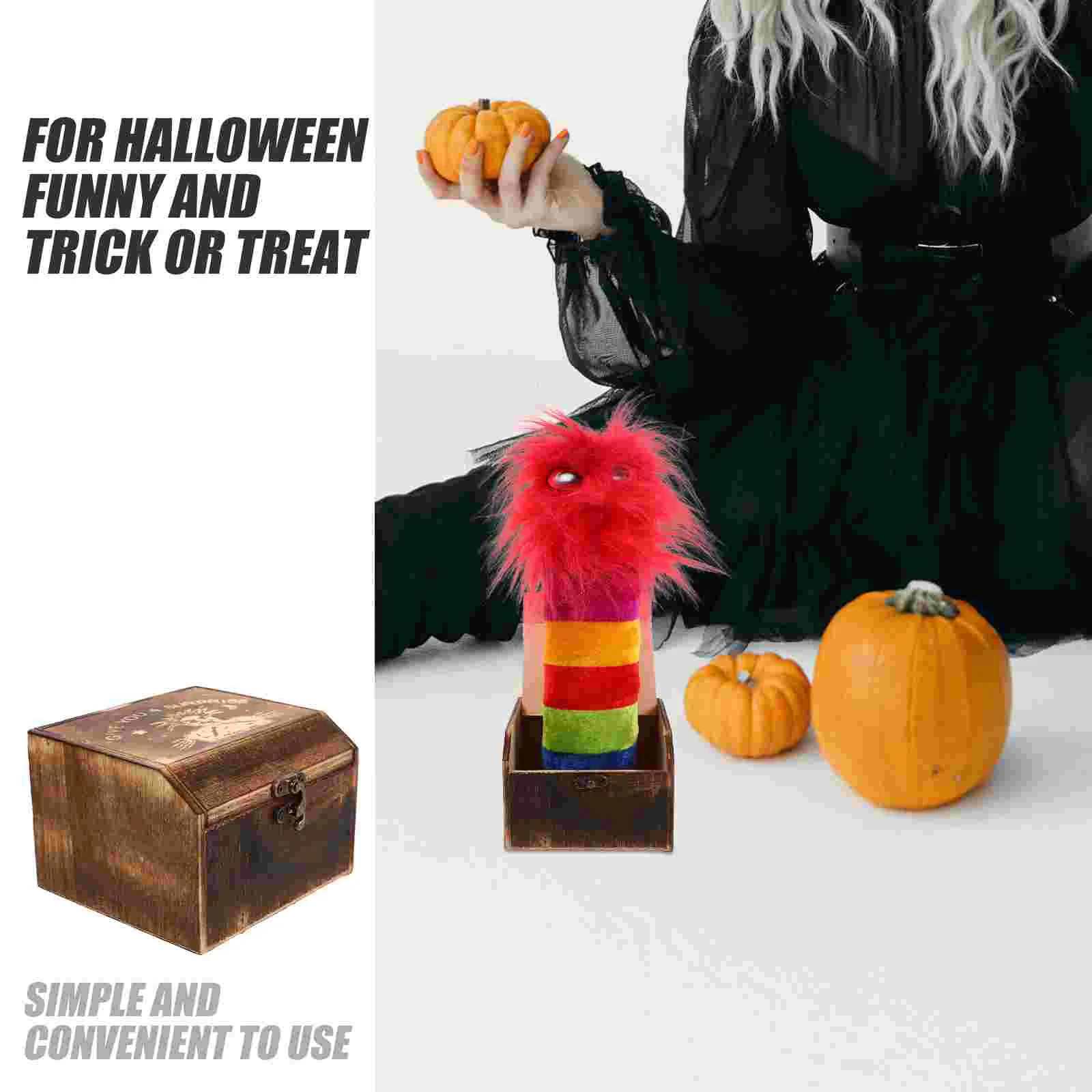 Halloween Scherzi Startled Wooden Box Toys Scary Witch Funny Prank Gifts for Kids