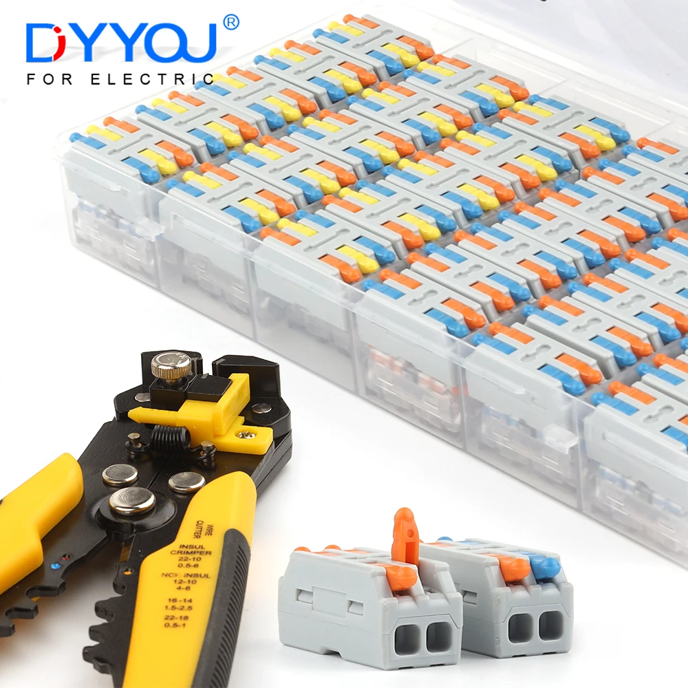 

Compact Splicing Wire Connectors Assortment Pack Terminals Kit Lever Reusable Connector 2 3 Circuit Inline Splices for 28-12AWG