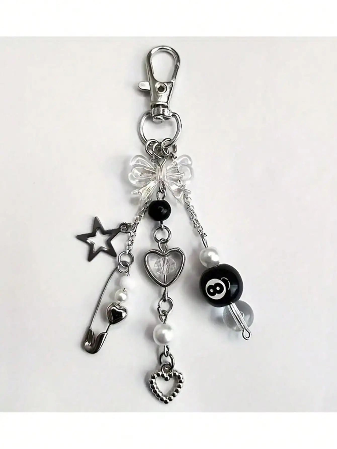 1pc Handmade Resin Bead Keychain - Punk Style, Women's Fashion Accessory Lobster Clasp Pendant, Car Decor, Bag Charm, Cute Gothic Y2K Gifts For Mother, Father, Graduation, And Teacher