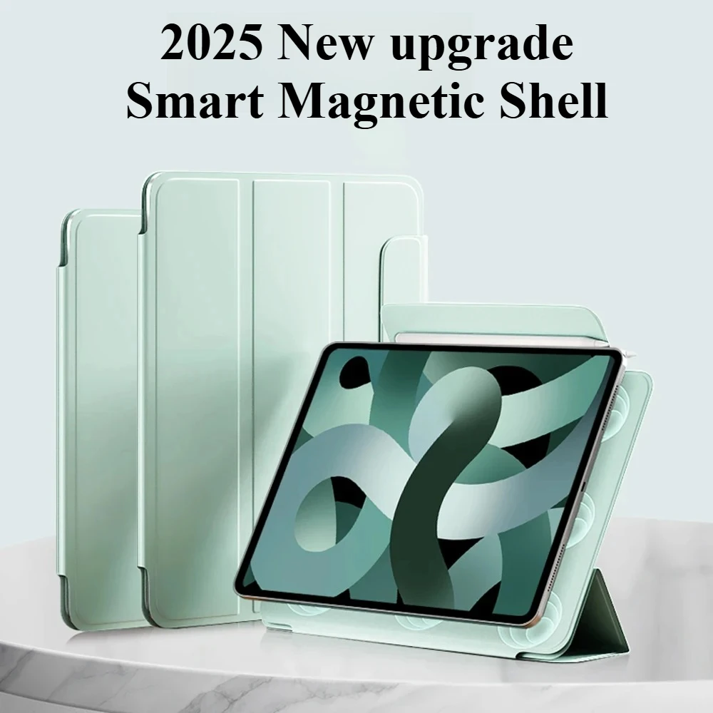 

2025 New Smart Tablet Case For iPad A16 10th/11th Gen iPad Pro 11 13 M4 12.9 Air11/13 M3 M2 Mini 7 6 Magnetic Buckle Split Funda