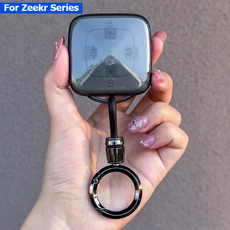 

Для Geely ZEEKR 001 X 007 009 Mix 007GT Чехол для автомобильного ключа из ТПУ Прозрачный чехол для смарт-пульта дистанционного управления Чехол для ключа Сумка-держатель Fob