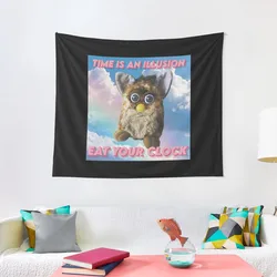 Time Is An Illusion - Sky Furby Tapestry Cute Room Things Decoration Aesthetic