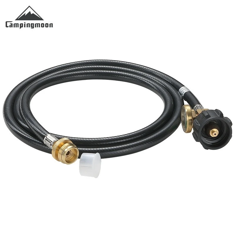

CAMPINGMOON QCC в удлинительную трубку пропану 5-40BL Газовый бак с манометром Газовая трубка в 1-фунтовый разъем Преобразование