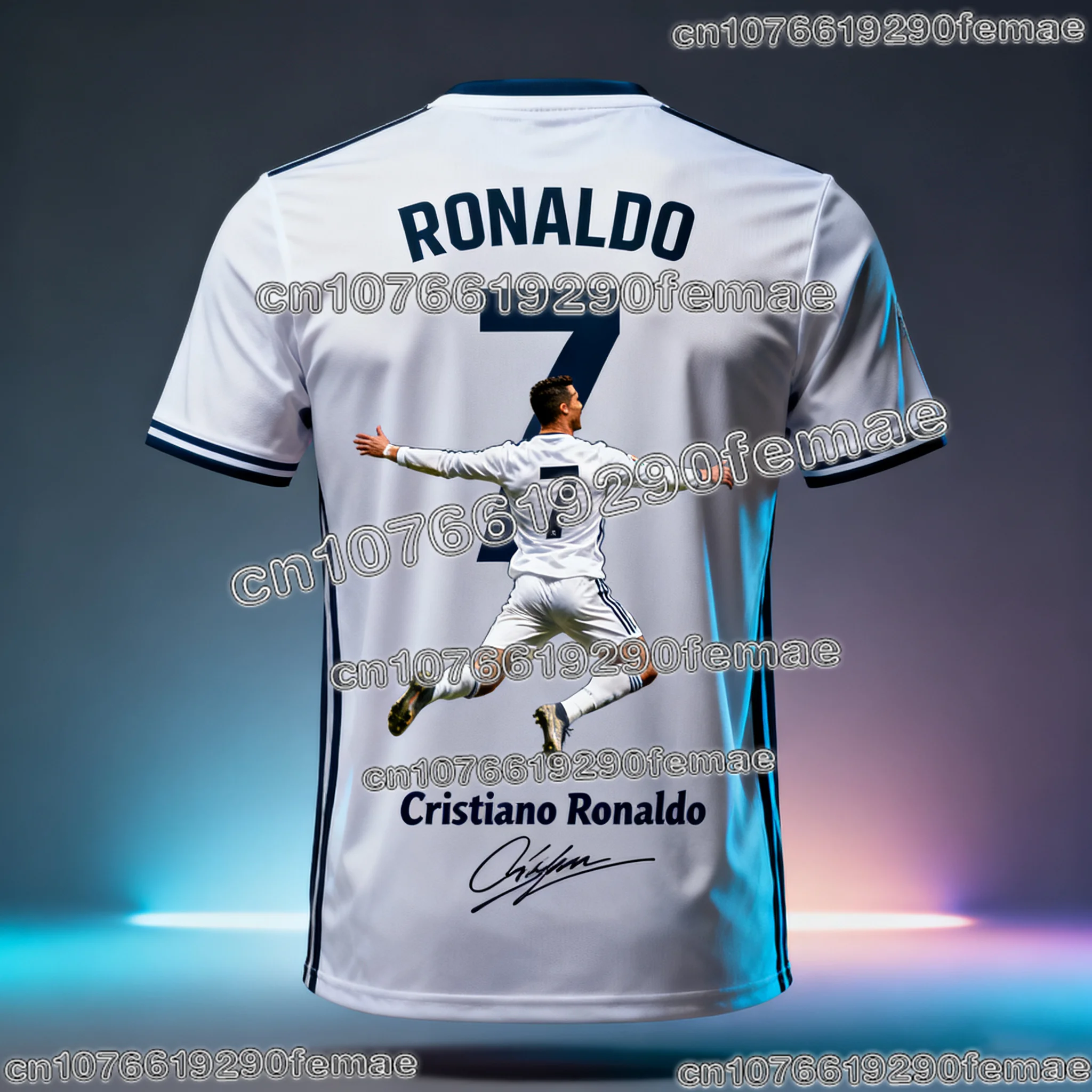 2026 Ronaldo # 7 T-shirt da allenamento per calcio con stampa 3D, unisex, comoda, abbigliamento sportivo casual, ragazzi, ragazze, uomini, donne, fan