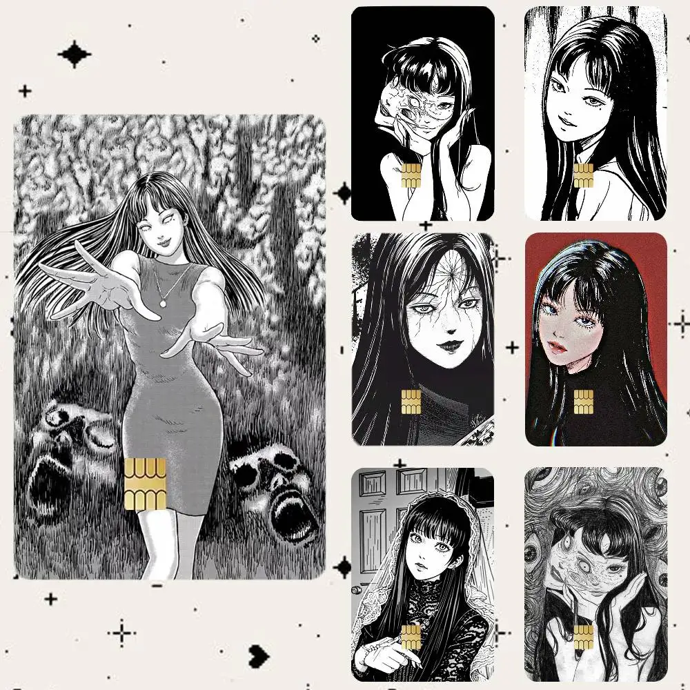 T-Tomie Junji Ito HD Waterproof Card Skins Protective Stickers for Credit Bank Game Cards