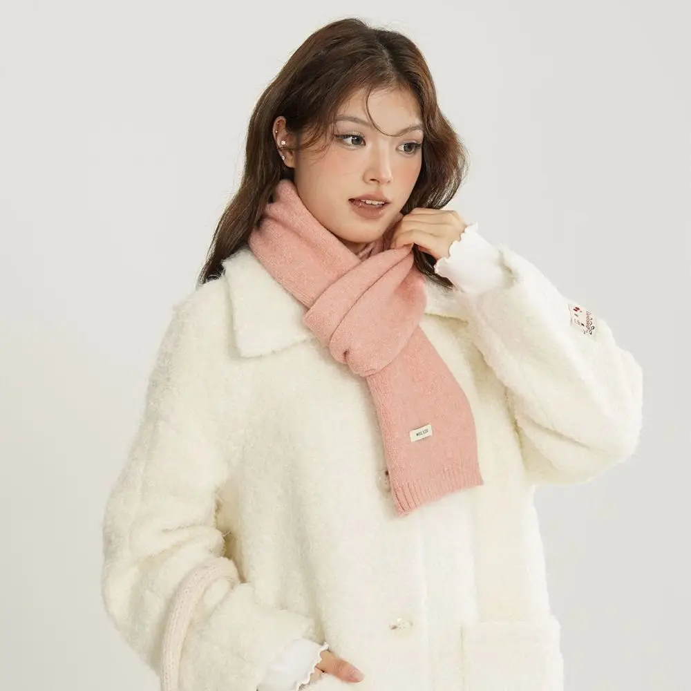 

Модный теплый зимний шарф, однотонный шерстяной вязаный шарф, утепленная мягкая шаль для защиты шеи, женская и мужская шаль