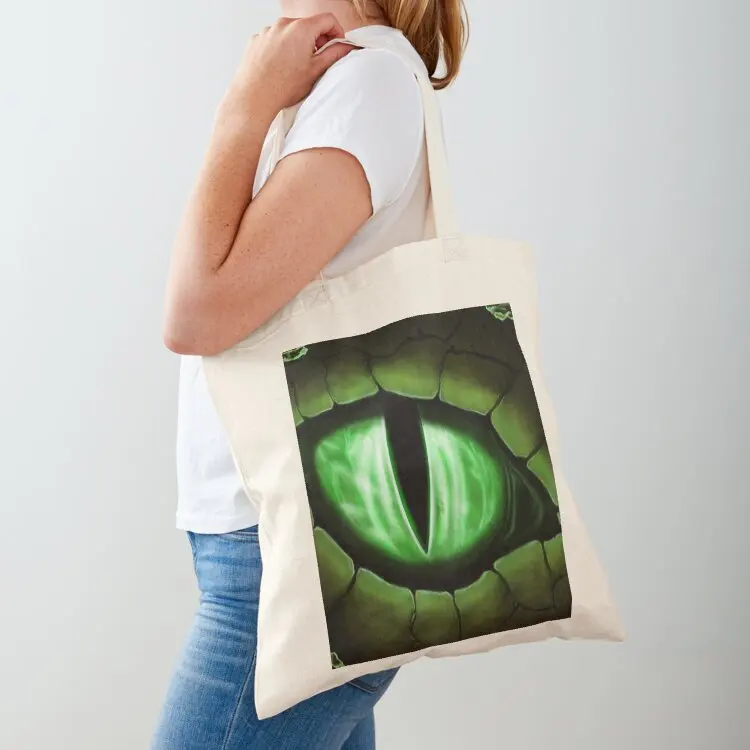 

Green Dragon Eye Fantasy Painting Colorful Digital Illustration Tote Bag Custom bag eco pack Handbags women