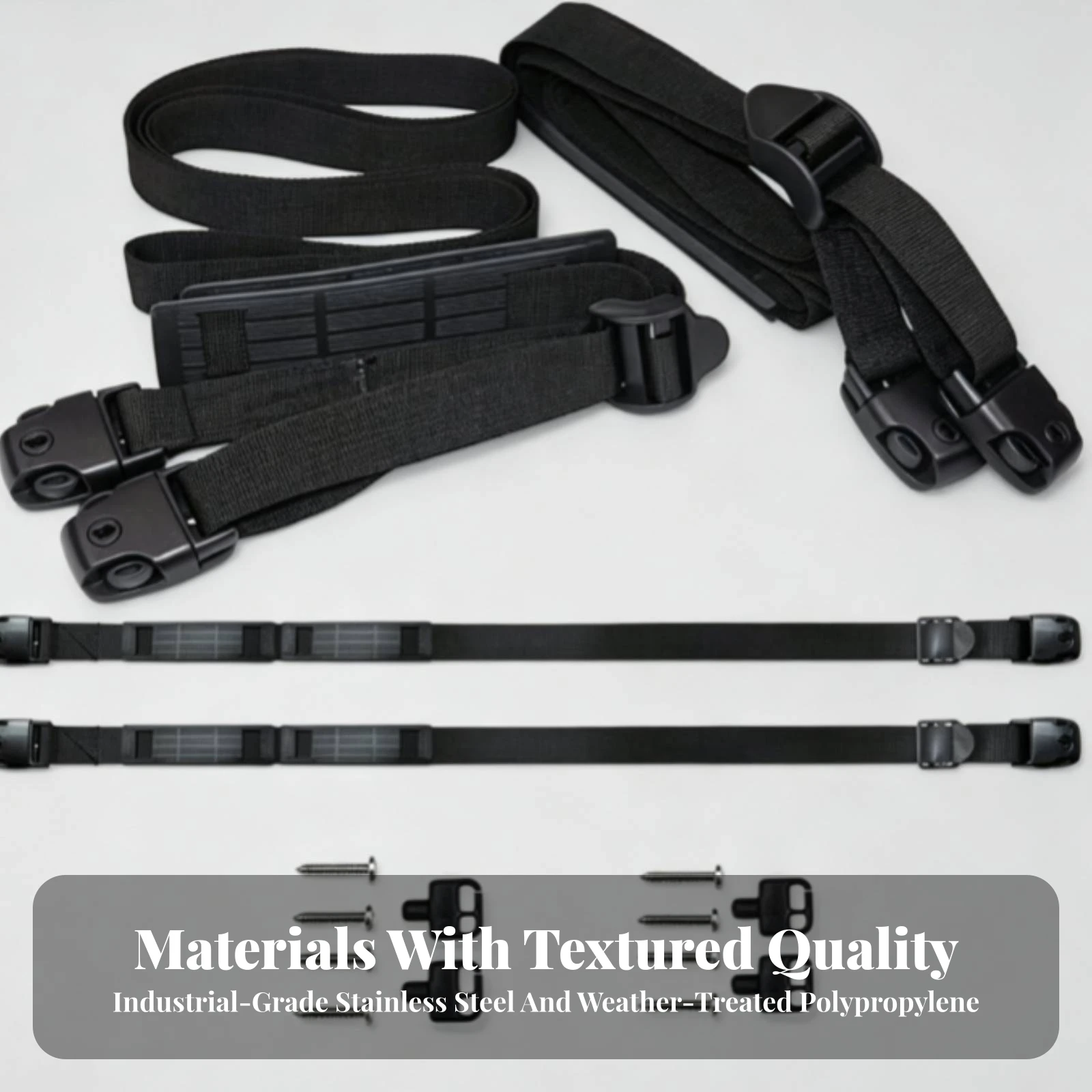 2 Pieces Hot Tub Cover Strap with Mounting Hardware 1 Inch Wide Hot Tub Cover Strap with Locking Latches Outdoor-Ready - view 2