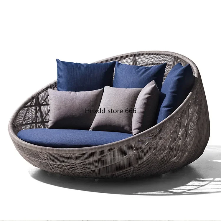 Outdoor rattan sofa outdoor sun room beach bed