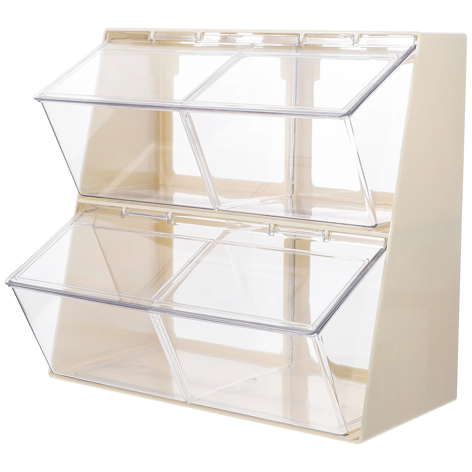 

Double-Layer Tea Bag Storage Box Transparent Acrylic Tea Bag Organizer Multi-Compartment Coffee Sugar Candy Storage Desktop Rack