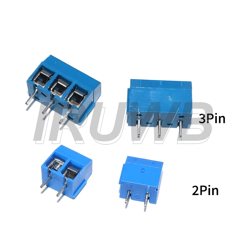 5mm PCB Screw Terminal Block KF301 2 Pin 3 Pin Wire Connector Straight Needle Blue KF301-2P KF301-3P