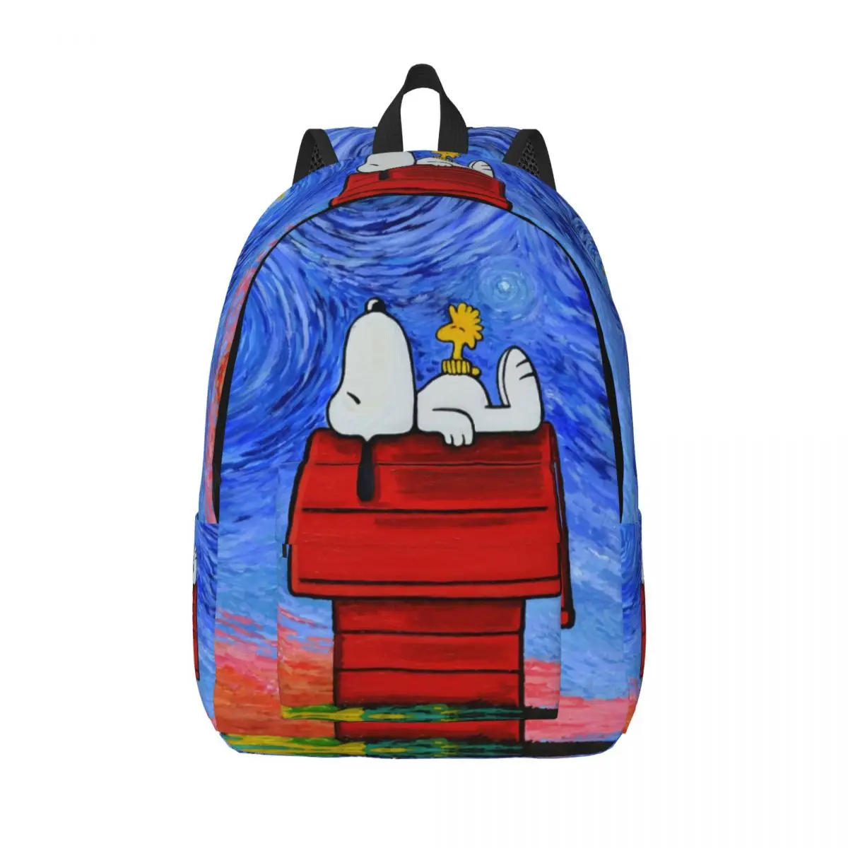 Custom Snoopys And Woodstock Of Peanuts Canvas Backpack Men Women Casual Bookbag for College School Movie Bags