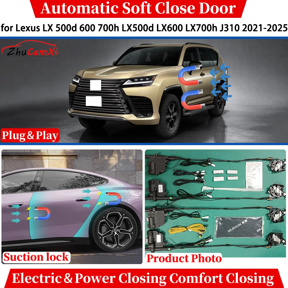 

for Lexus LX 500d 600 700h LX500d LX600 LX700h J310 2021-2025 Car Automatic Soft Close Door Electric Power Closing Suction lock