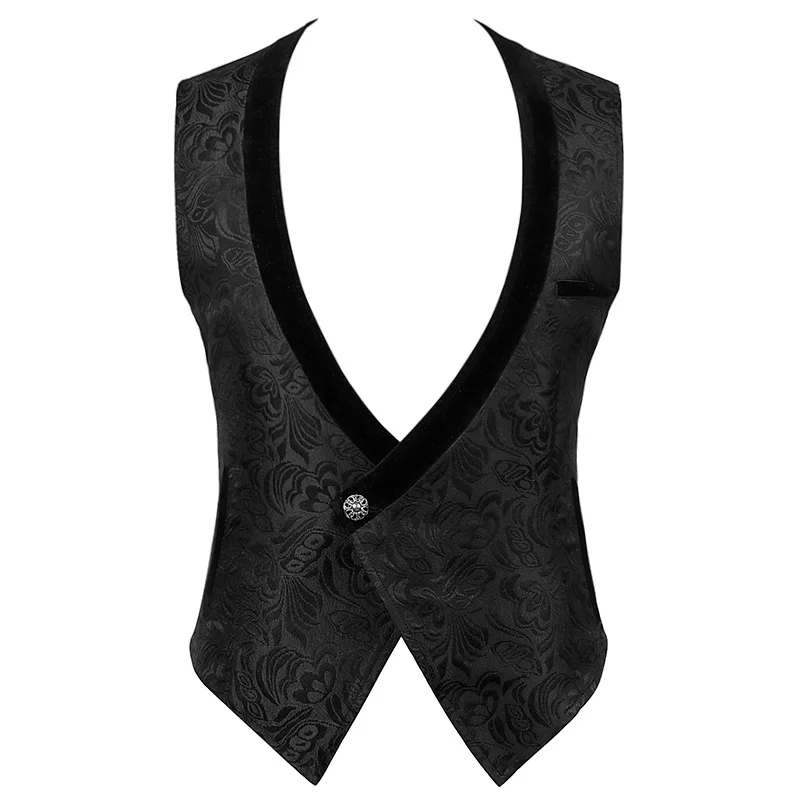 NEW Men's Elegant Vintage Tank Top Vintage Steampunk Jacquard Waistcoat Gothic Victorian Gentleman Vest image 2