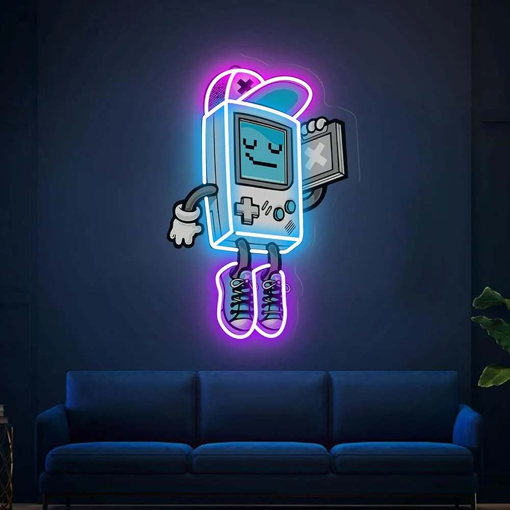 Personalizado Gameboy Neon Sign, Luz LED, Logotipo Personalizado Do Negócio, Decoração Da Parede Do Quarto, Sala De Estar E Decoração De Casa