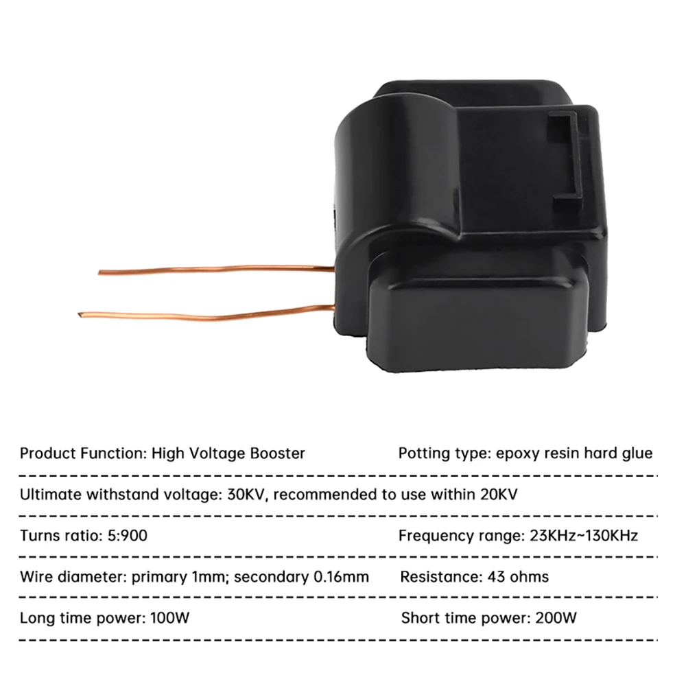 20KV High Power High Voltage High Frequency Transformer High Voltage Package Ignition Coil Oil Fume Purification Negative Ion
