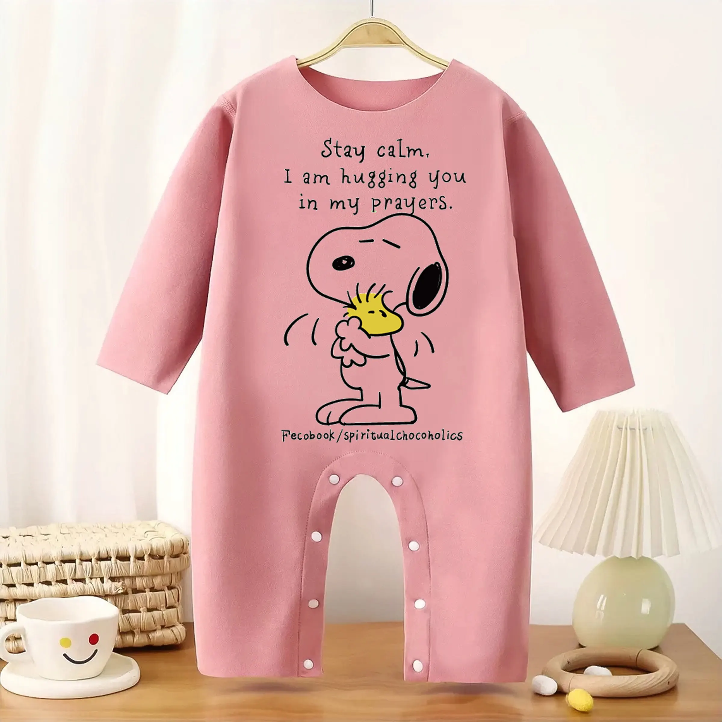 

Woodstock Cute Bird SNOOPY Long Sleeves Baby Bodysuit Base Keep Warm Onesie for Height 60-90CM Baby Cloths Comfortable Jumpsuit