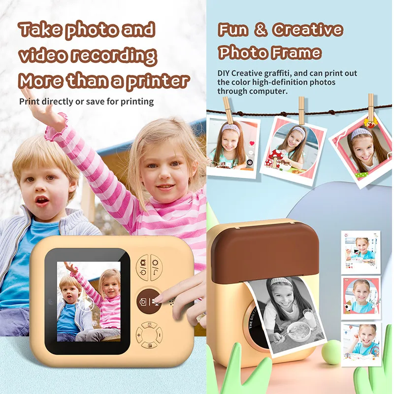 Original H1 Kids Children Instant Digital Print HD Camera Thermal Printing Digital Photo Portable Mini Child Video Recorder Gift