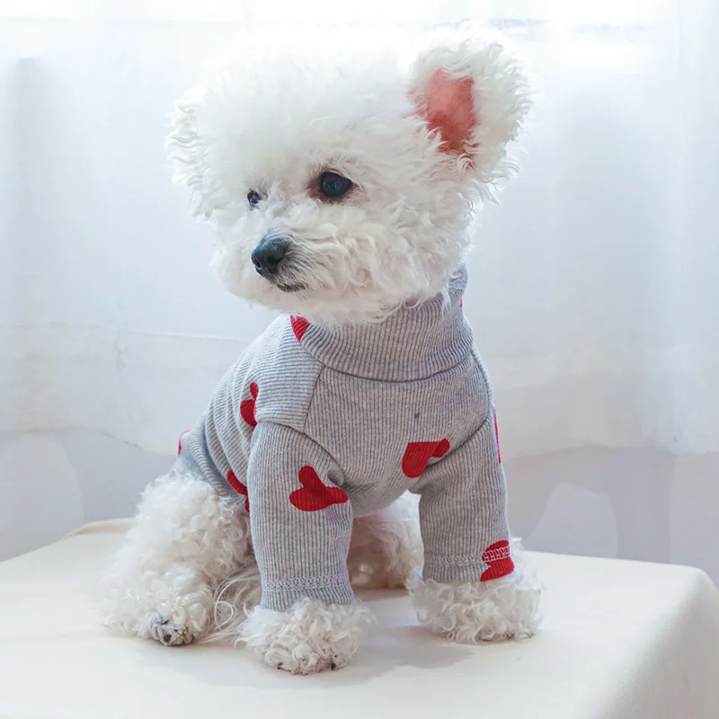 

Cute Love Winter Base Pet Coat Cat Warm inter Comfortable Home Sleepwear Dog Love Base Coat Two Foot Coat Puppy Clothes Jackets