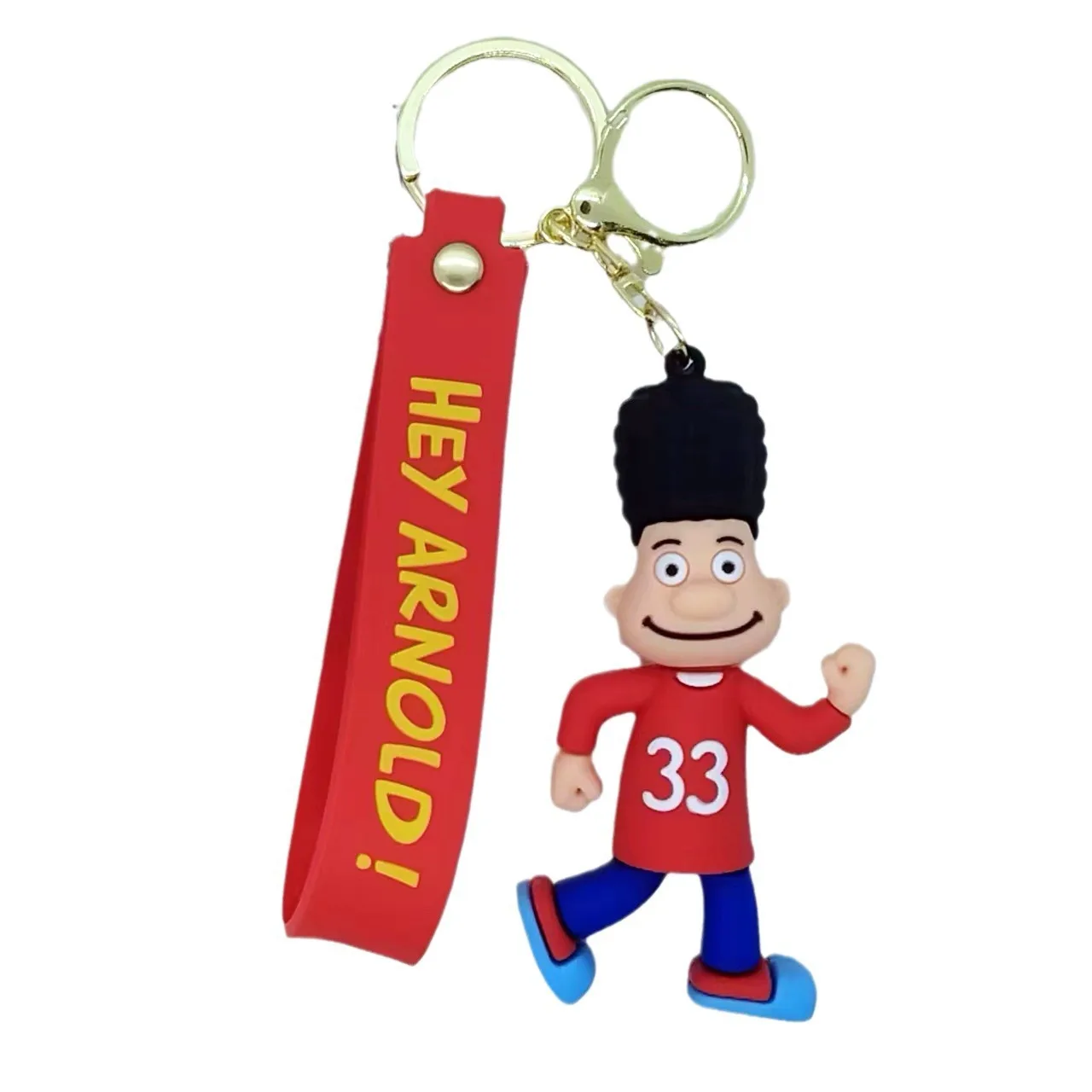 Cute Cartoon Action Figure Hey Arnold!  Keychain Arnold Shortman Figurines Backpacck Car KeyRing Pendant Children Gift wholesale