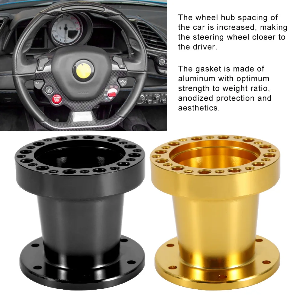 2 Colors 3inch Universal Car Steering Wheel Hub Aluminum Spacer Steering Wheel Hub Adapter Kit Car Steering Wheel Hub Adapter