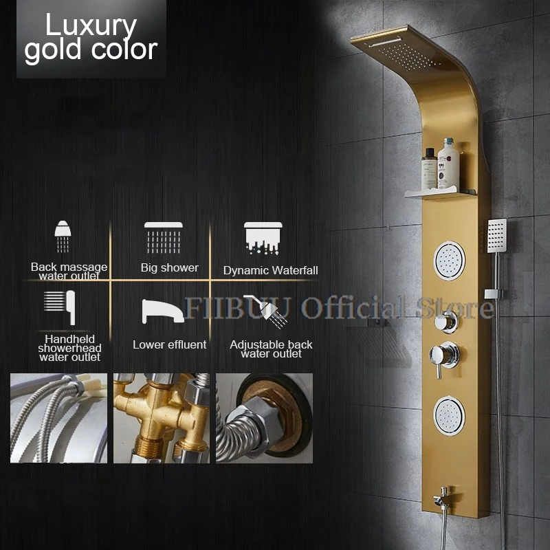 Shower For Bathroom Intelligent System Thermostatic Shower  Rain Shower Head  Hanging Wall Bathroom Smart Shower System