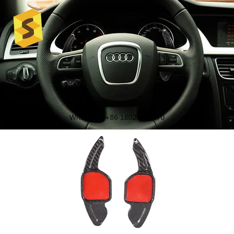 Auto Interieur Voor Audi A4 A5 A6 A8 Q5 Q7 Auto Stuurwiel Shift Blade Shifter Verlenging Koolstofvezel