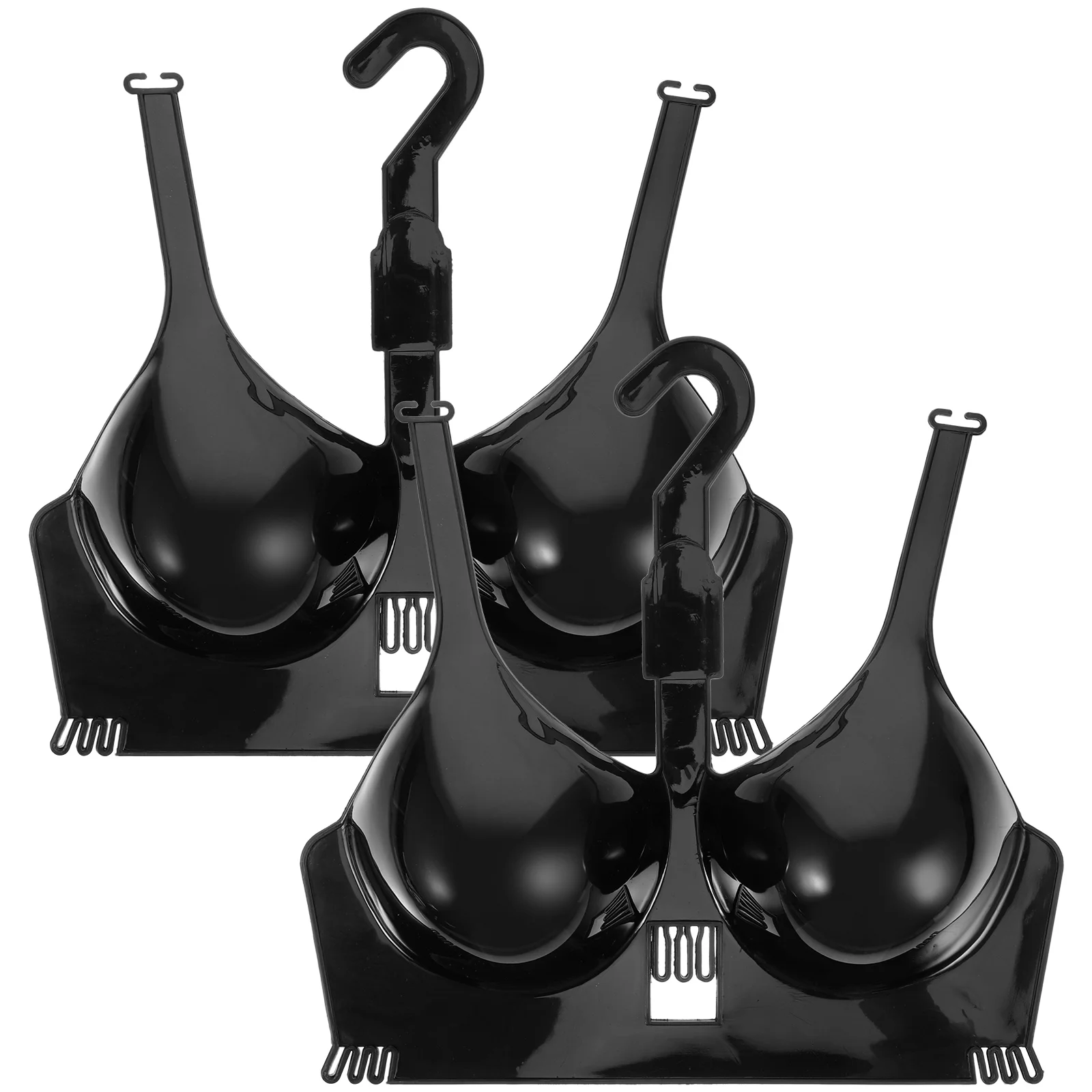 

2 Pcs Bra Display Mannequin Small Black Lingerie Rack for Women Underwear Shop Plastic Material Lightweight
