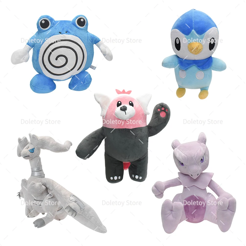 New Pokemon Plush Poliwrath Piplup Reshiram Bewear Mewtwo Stuffed Toy Kids Christmas Birthday Gift