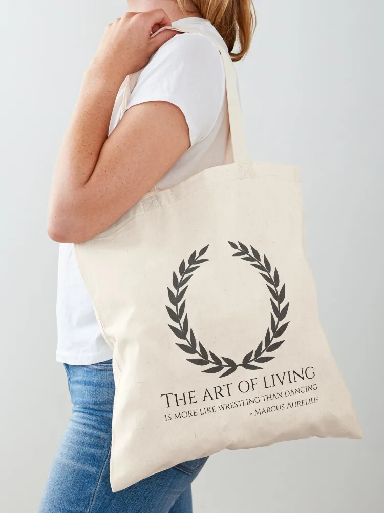 The art of living is more like wrestling than dancing. - Marcus Aurelius - Stoic Philosophy Quote Tote Bag Women's shopper