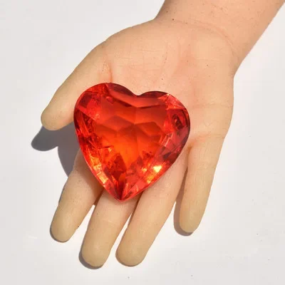 20pcs Acrylic Gemstone Imitation Crystal Love Heart Jewelry Children Gem Toy Reward Small Table Birthday Wedding Festival